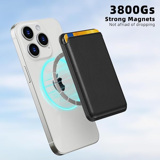 UNIDOCK Black Leather Magnetic Phone Wallet - Mag Wallet RFID (Copy)