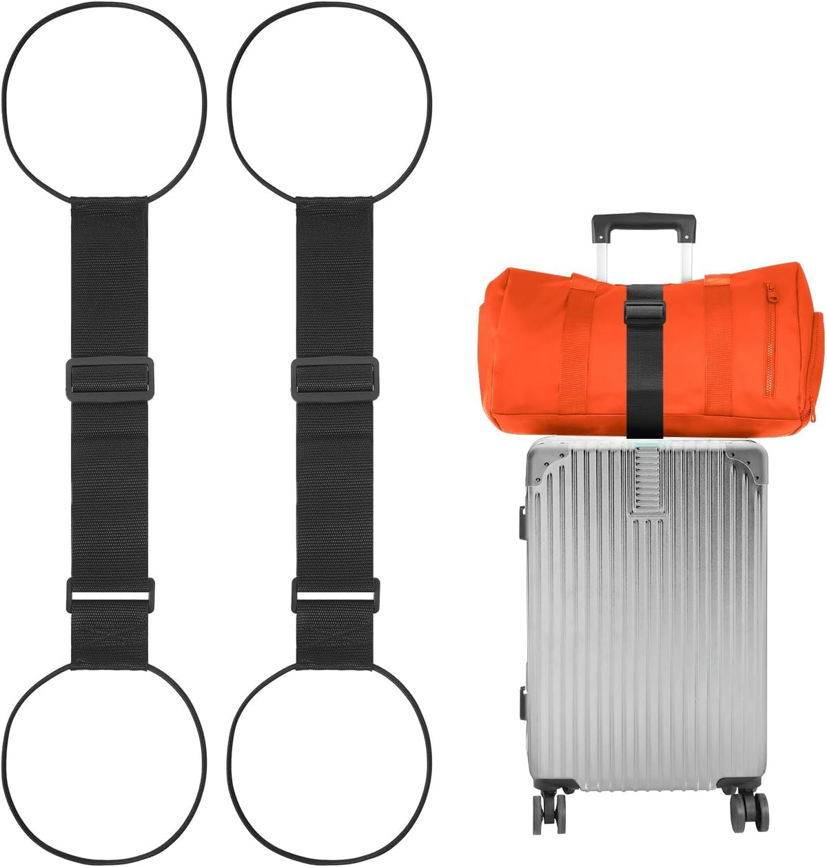 UNIDOCK (Pack of 2) Adjustable Luggage Straps – Travel Essentials for Suitcase & Backpack (Ultra-Light & Durable)