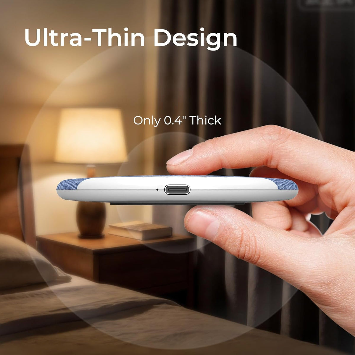 Unidock Private Sleep Pillow Speaker with Bone Conduction Audio, Bluetooth, 20H Battery, Slim & Comfortable