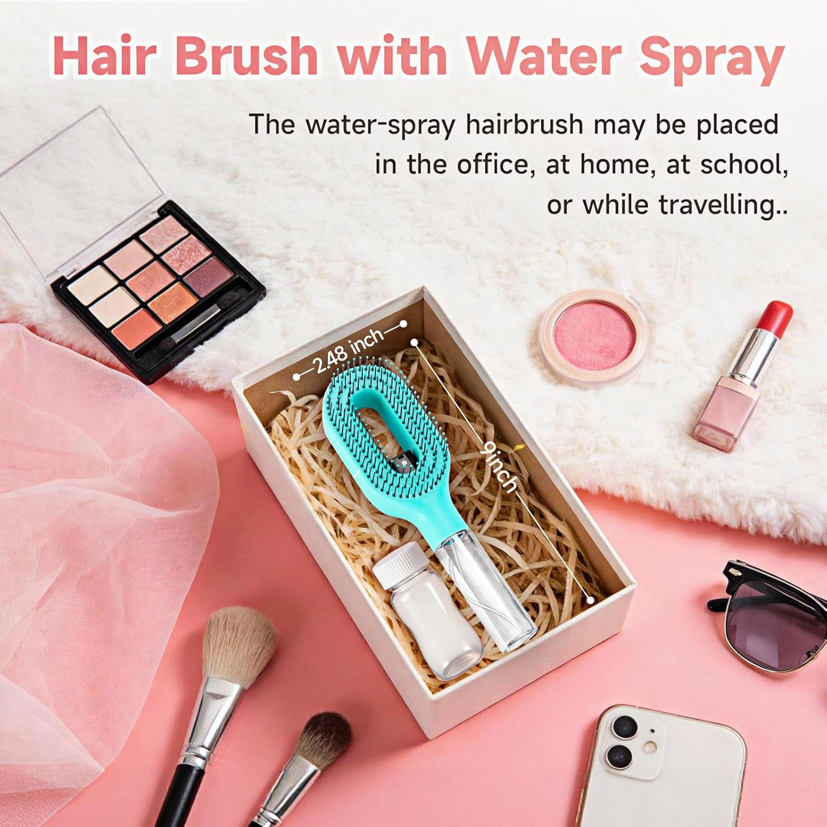 UNIDOCK 2-in-1 Curl Refresh Mist Spray Brush | Detangle, Hydrate & Define Curls Instantly