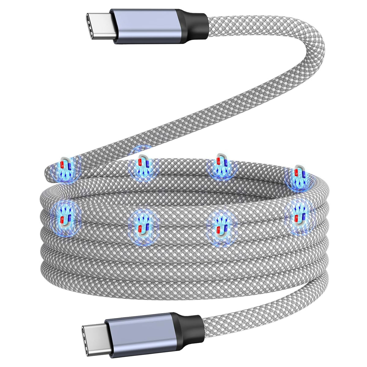 UNIDOCK MagStack Pro Magnetic Fast Charging Cord, On The Go Magnetic Charging Cable for Car, Compatible with iPhone, iPad & Android, 100W 3FT