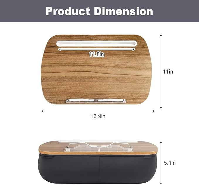 UNIDOCK Muted Grey LapDesk for Laptop Users