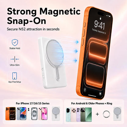 Unidock 4K Wireless Selfie Monitor with Touchscreen, Magnetic Rear Camera Screen for iPhone & Android, Real-Time Preview, Bluetooth Remote Control, App-Free Setup for Vlogging, Content Creation, Reels & Live Streaming