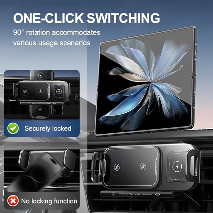 UNIDOCK SpinCharge Auto-Rotating Wireless Car Charger Mount