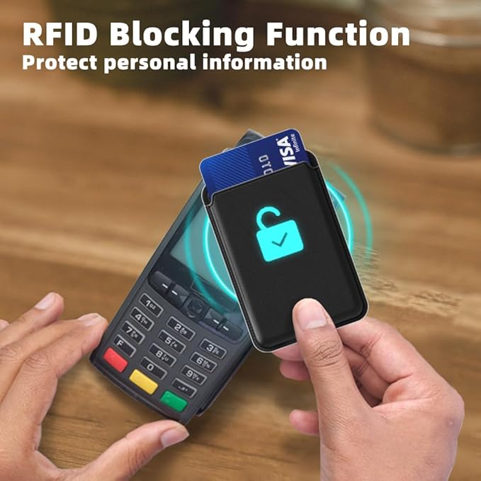 UNIDOCK Black Leather Magnetic Phone Wallet - Mag Wallet RFID (Copy)