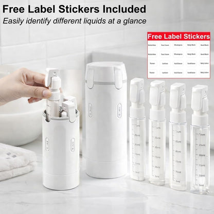 UNIDOCK 4-in-1 Travel Bottle Dispenser (30ML x4) – Leak-Proof, TSA Approved, Compact Toiletry Organizer for Shampoo, Lotion & More