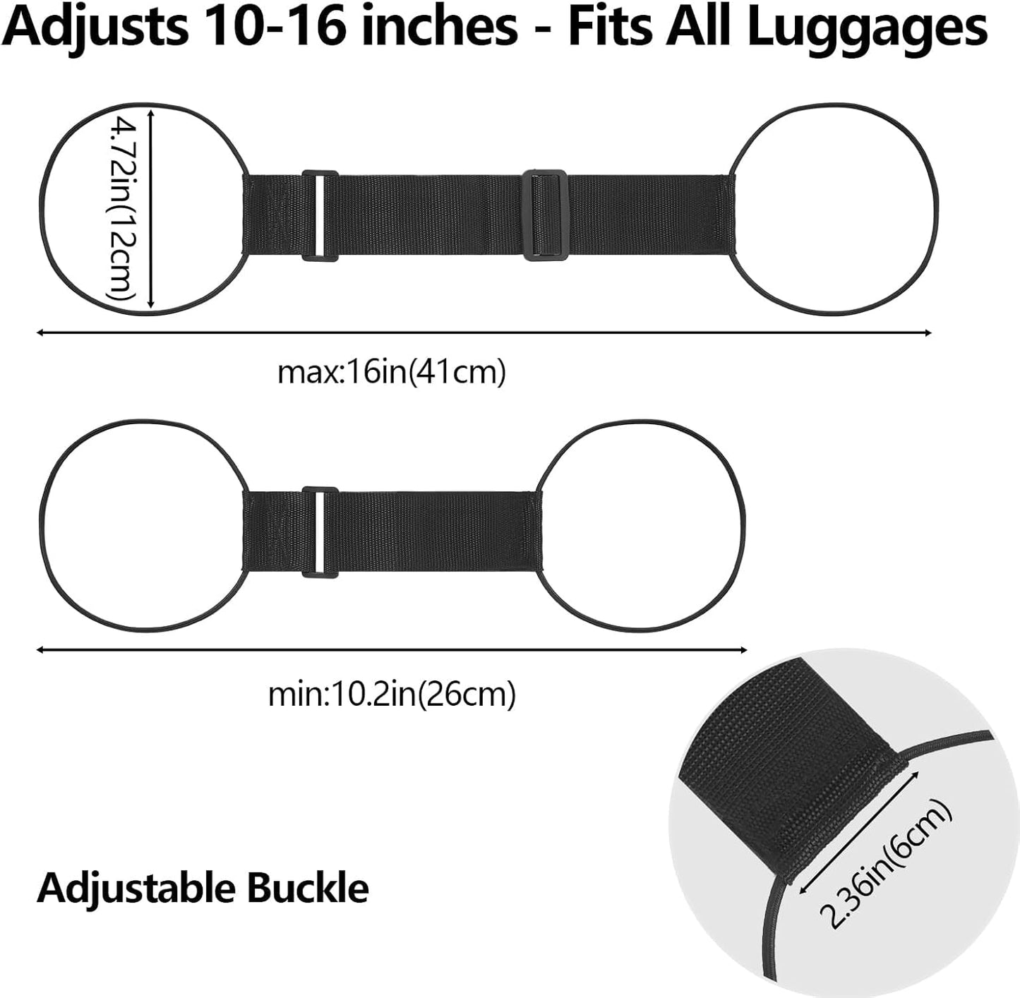 UNIDOCK (Pack of 2) Adjustable Luggage Straps – Travel Essentials for Suitcase & Backpack (Ultra-Light & Durable)