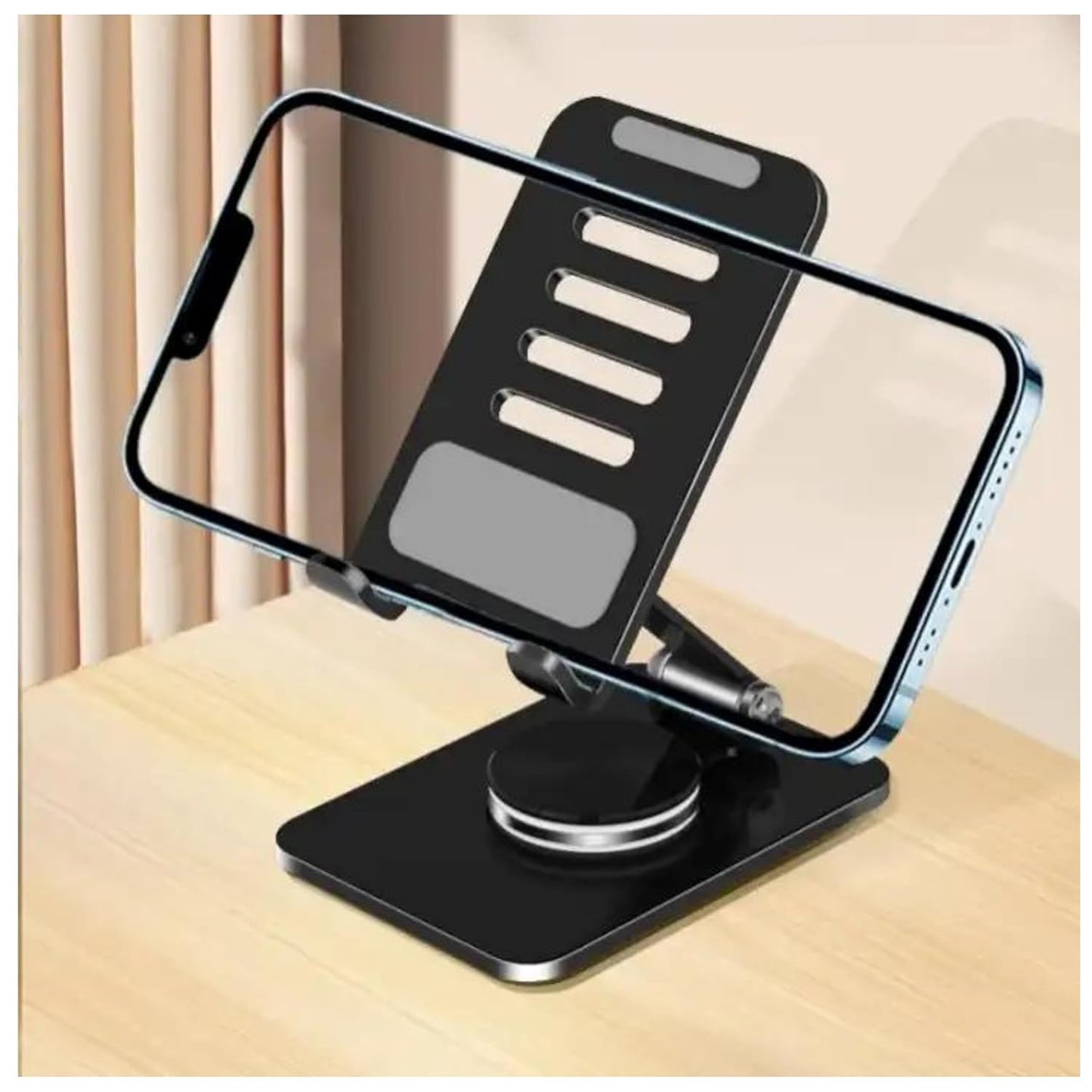 Unidock 360° Rotating Foldable Phone & Tablet Stand – Adjustable Metal Desk Holder for Mobile, iPhone & iPad