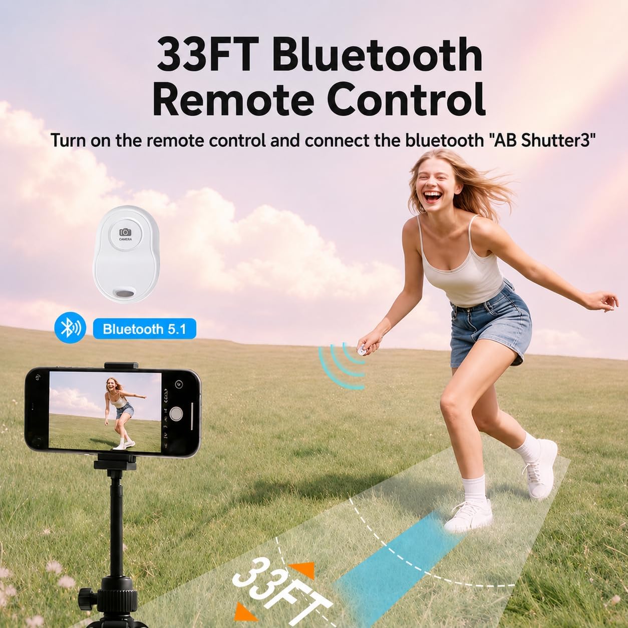 Unidock 4K Wireless Selfie Monitor with Touchscreen, Magnetic Rear Camera Screen for iPhone & Android, Real-Time Preview, Bluetooth Remote Control, App-Free Setup for Vlogging, Content Creation, Reels & Live Streaming