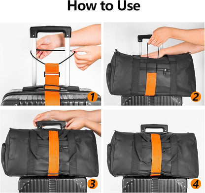 UNIDOCK (Pack of 2) Adjustable Luggage Straps – Travel Essentials for Suitcase & Backpack (Ultra-Light & Durable)