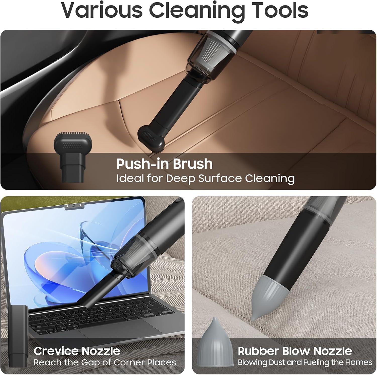 UNIDOCK Handheld Vacuum Cordless, Car Vacuum Cleaner Portable with HEPA Filter (Black)