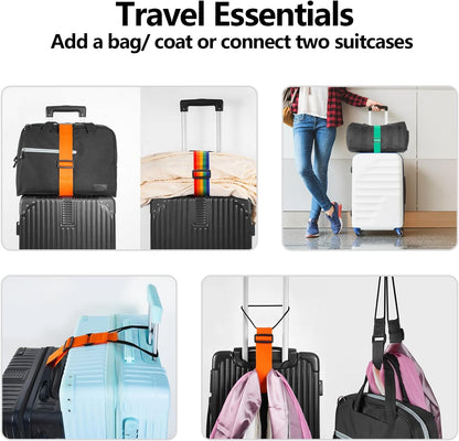 UNIDOCK (Pack of 2) Adjustable Luggage Straps – Travel Essentials for Suitcase & Backpack (Ultra-Light & Durable)