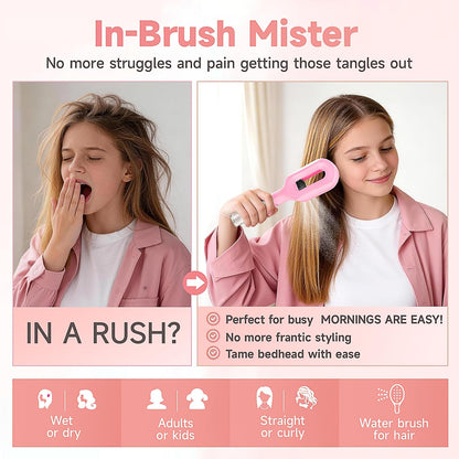UNIDOCK 2-in-1 Curl Refresh Mist Spray Brush | Detangle, Hydrate & Define Curls Instantly