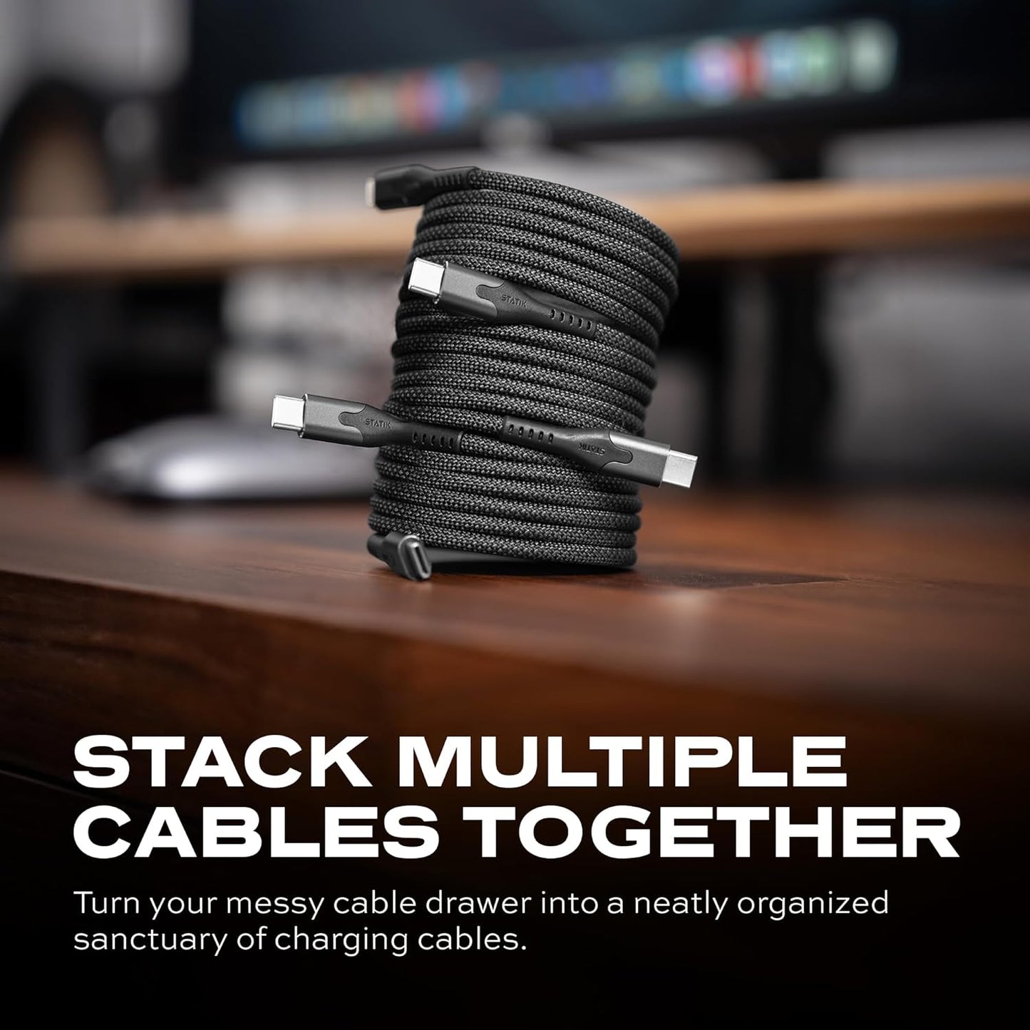 UNIDOCK MagStack Pro – 100W Magnetic Fast Charging Cable (3FT) (Black)