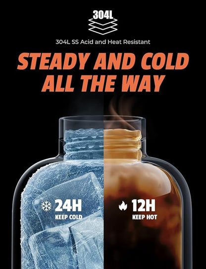 UNIDOCK Insulated MagSafe Compatible Stainless Steel Water Bottle With Tripod Phone Mount