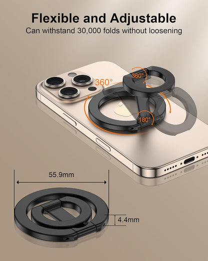 UNIDOCK MagSafe Magnetic Ring Holder – 360° Rotatable Phone Grip & Dual-Sided Strong Magnet Stand