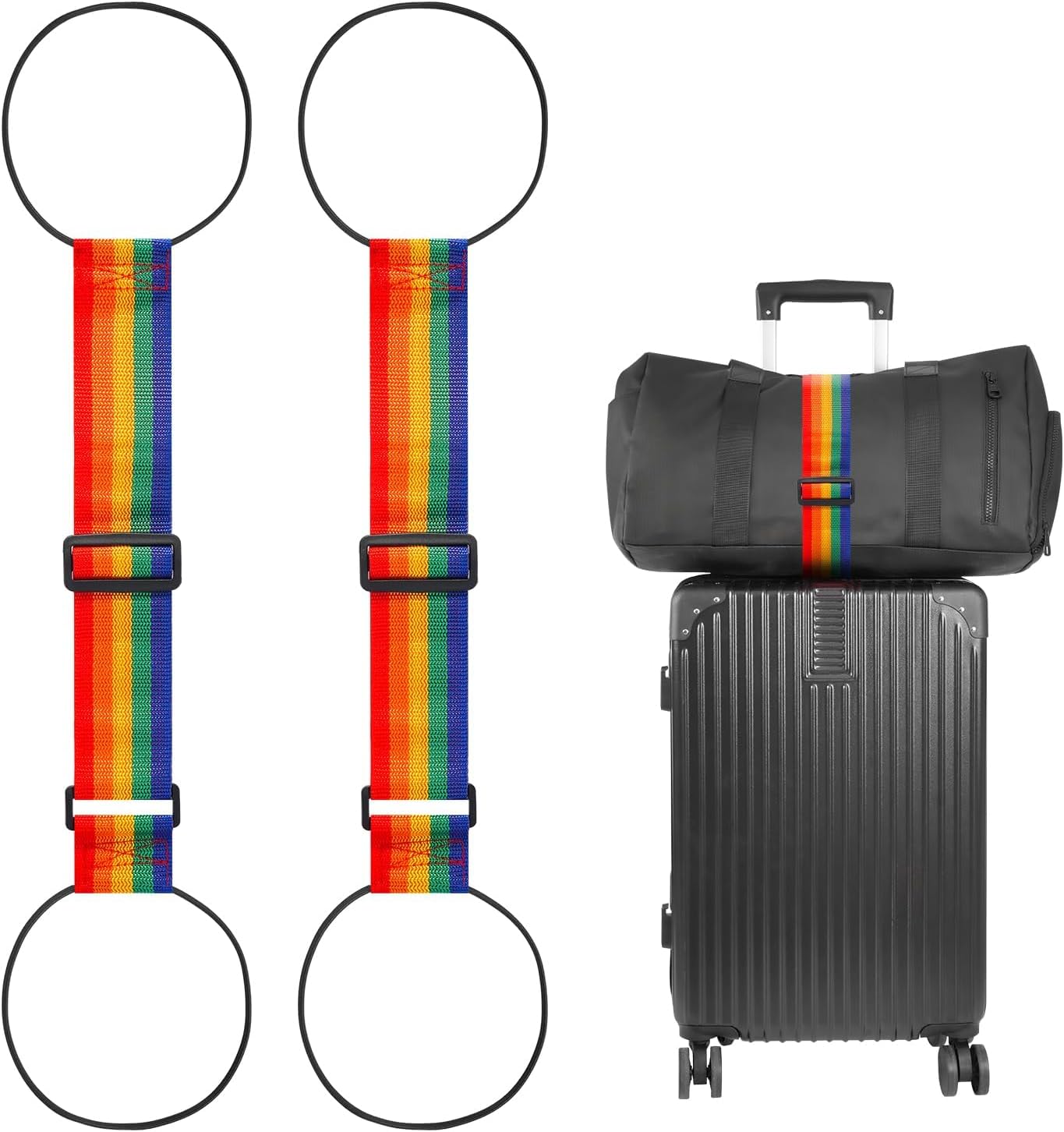 UNIDOCK (Pack of 2) Adjustable Luggage Straps – Travel Essentials for Suitcase & Backpack (Ultra-Light & Durable)