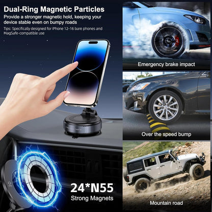 UNIDOCK Maglock Pro Vacuum Magnetic Car Phone Holder 360° (For All Devices)