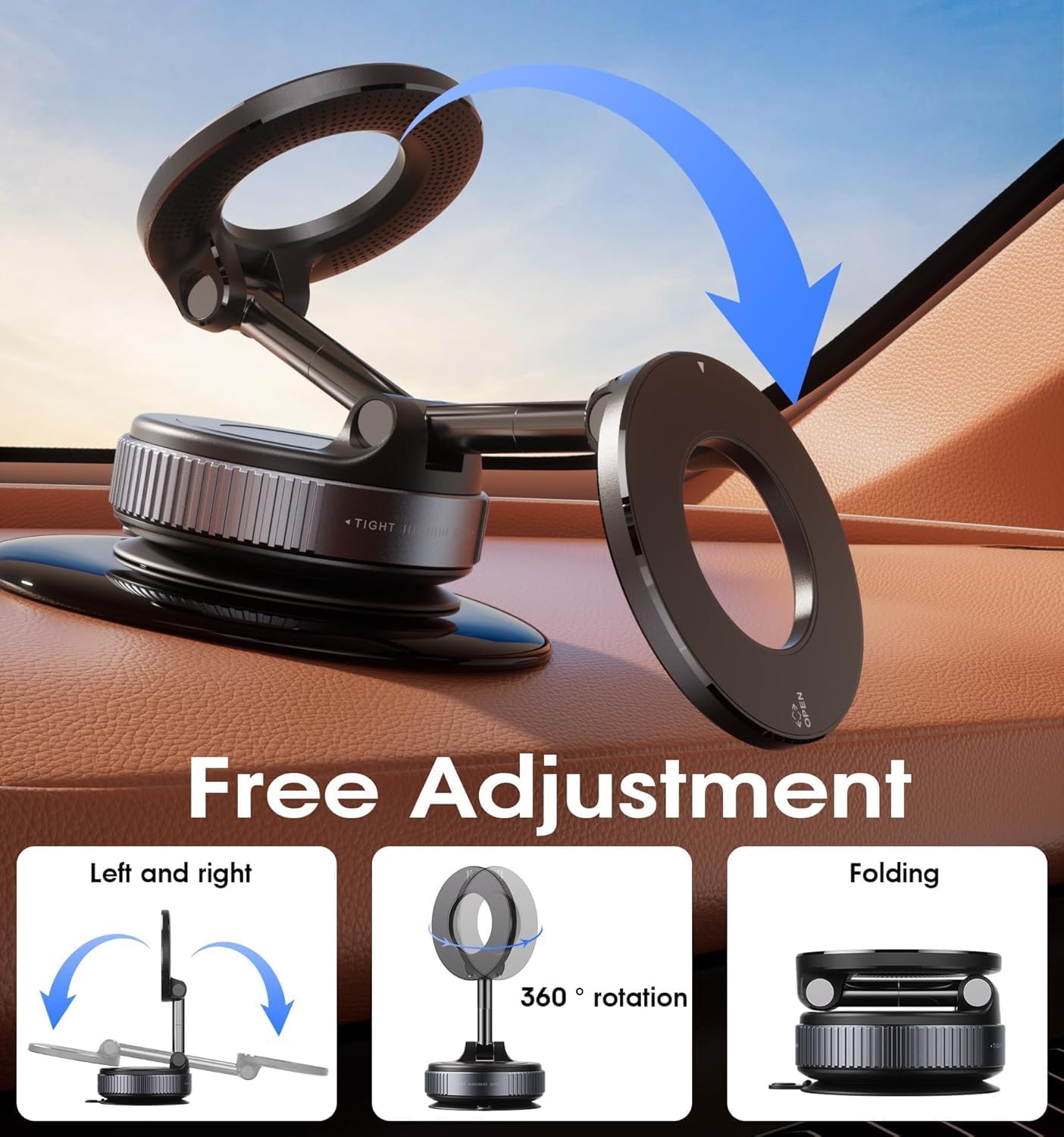 UNIDOCK Maglock Pro Vacuum Magnetic Car Phone Holder 360° (For All Devices)