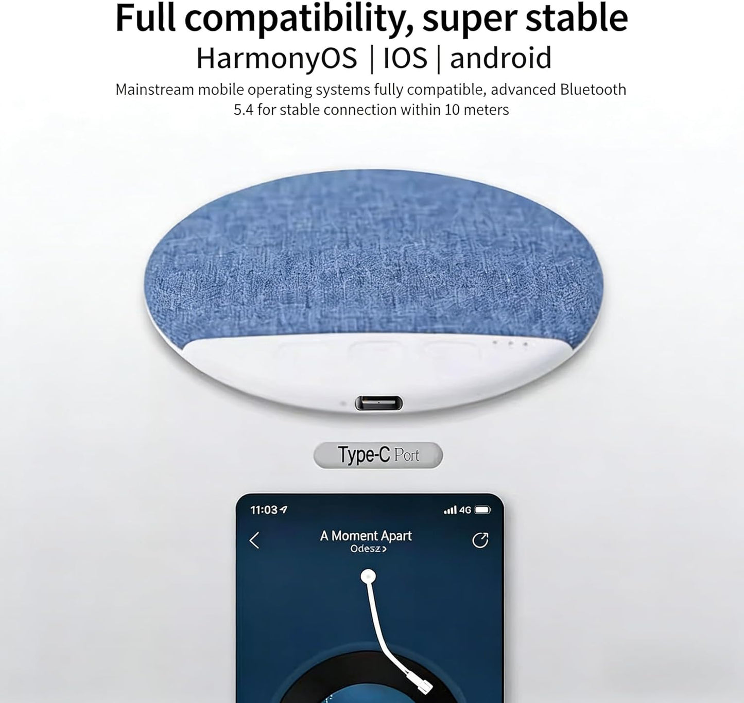 Unidock Private Sleep Pillow Speaker with Bone Conduction Audio, Bluetooth, 20H Battery, Slim & Comfortable