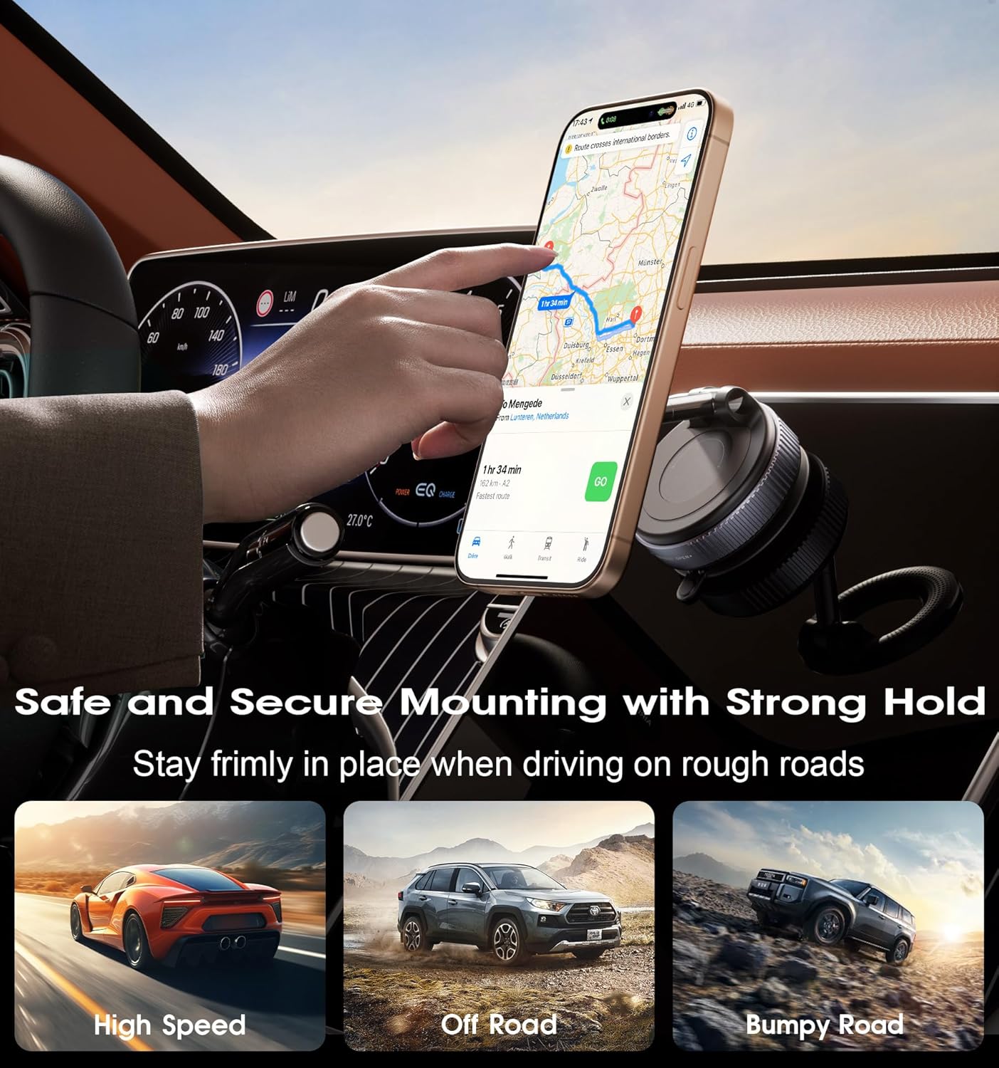 UNIDOCK Upgraded Vacuum Magnetic Car Phone Holder 360°