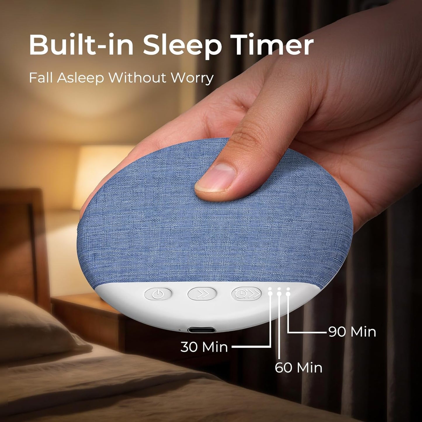 Unidock Private Sleep Pillow Speaker with Bone Conduction Audio, Bluetooth, 20H Battery, Slim & Comfortable