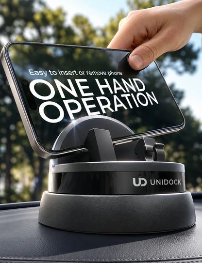 Unidock 360° Upgraded (2026 Version) Rotatable Dashboard Cell Phone Holder, Non-Slip Navigation Car Phone Mount, Fit for iPhone and all Smartphones