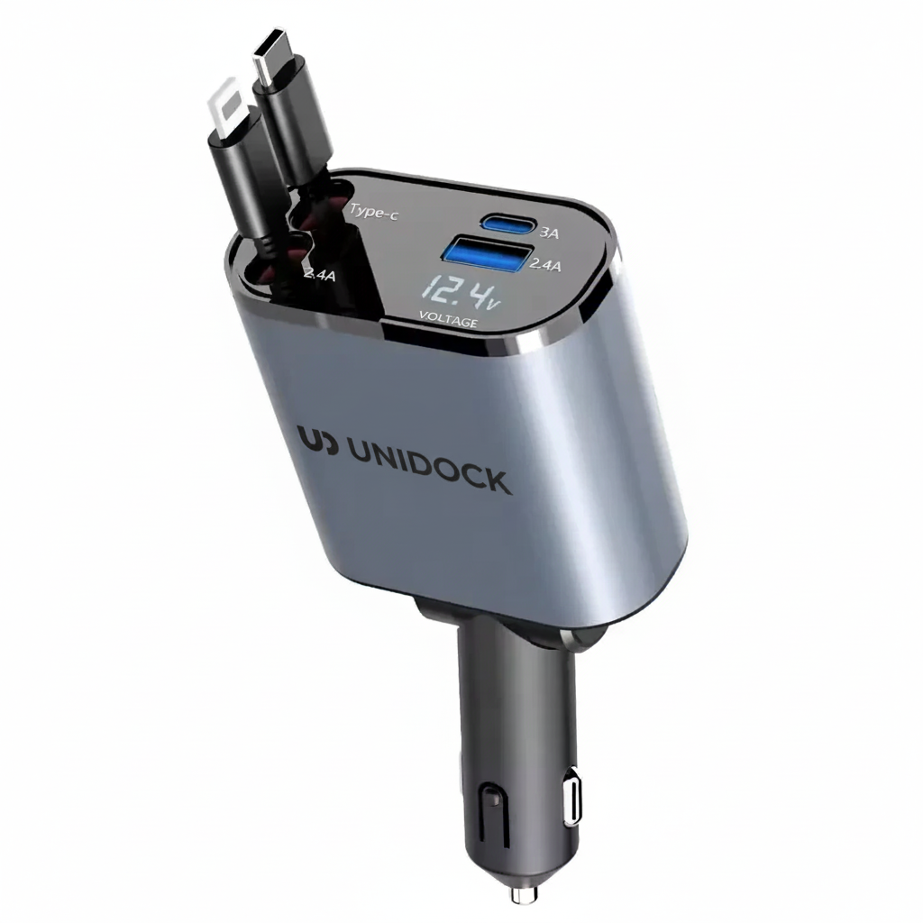 UNIDOCK Retractable Car Charger