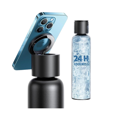 UNIDOCK Insulated MagSafe Compatible Stainless Steel Water Bottle With Tripod Phone Mount