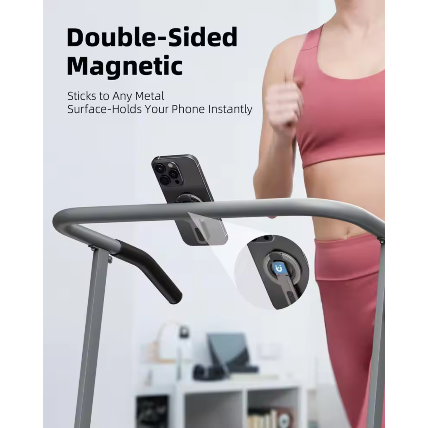 Unidock DualGrip 4-in-1 Magnetic Ring Holder – Strong Grip, 360° Stand, Click Buttons & Works with All Android & iOS Devices (Magnetic Ring Included)